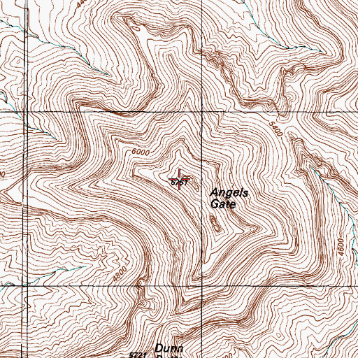 Topographic Map of Angels Gate, AZ