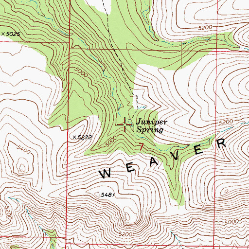 Topographic Map of Juniper Spring, AZ