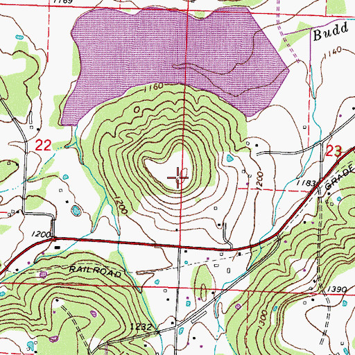 Topographic Map of Wolf Mountain, AR