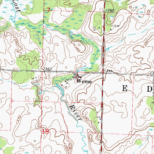 Topographic Map of Weme, MN