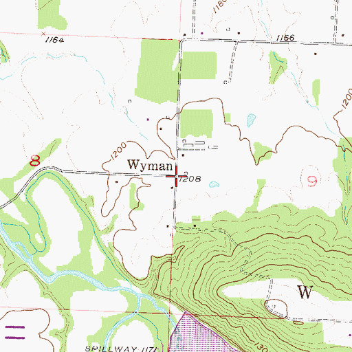 Topographic Map of Wyman School (historical), AR