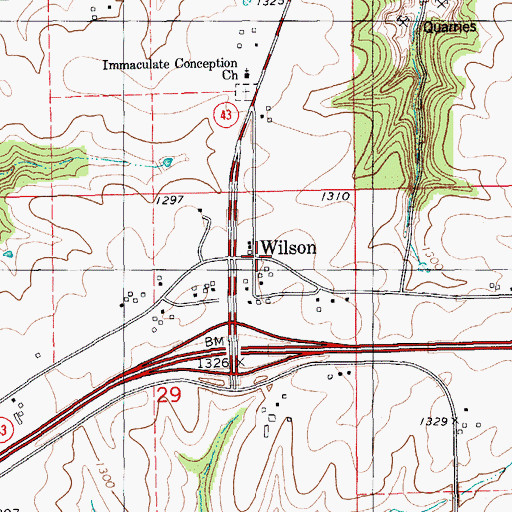 Topographic Map of Wilson, MN