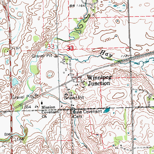 Topographic Map of Winnipeg Junction, MN
