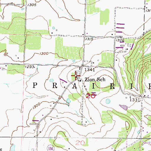 Topographic Map of Zion Church, AR