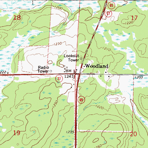 Topographic Map of Woodland, MN
