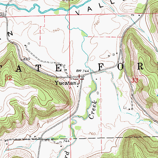 Topographic Map of Yucatan, MN
