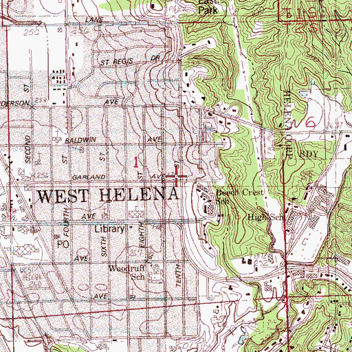 Topographic Map of Church of God of Prophecy, AR
