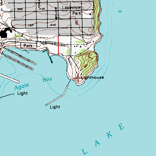 Topographic Map of Two Harbors Light, MN