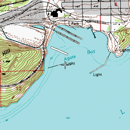 Topographic Map of West Breakwater Light, MN