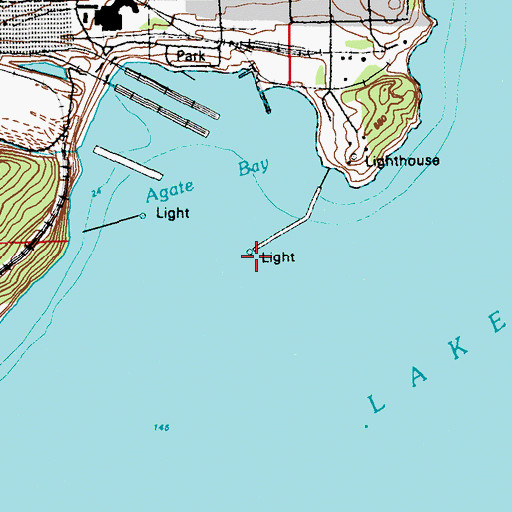 Topographic Map of East Breakwater Light, MN
