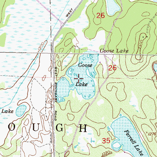 Topographic Map of Goose Lake, MN