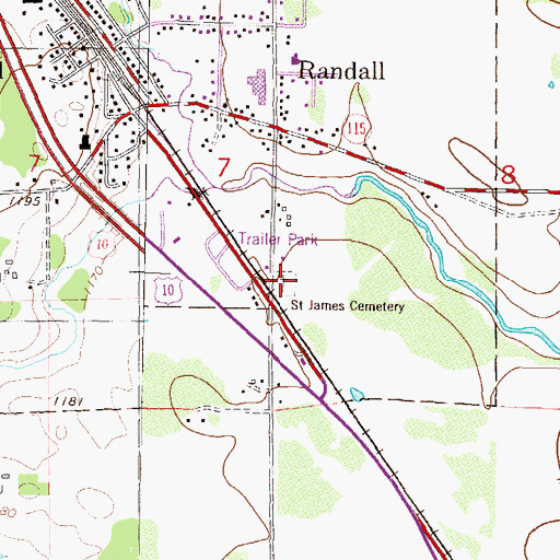 Topographic Map of Saint James Catholic Cemetery, MN