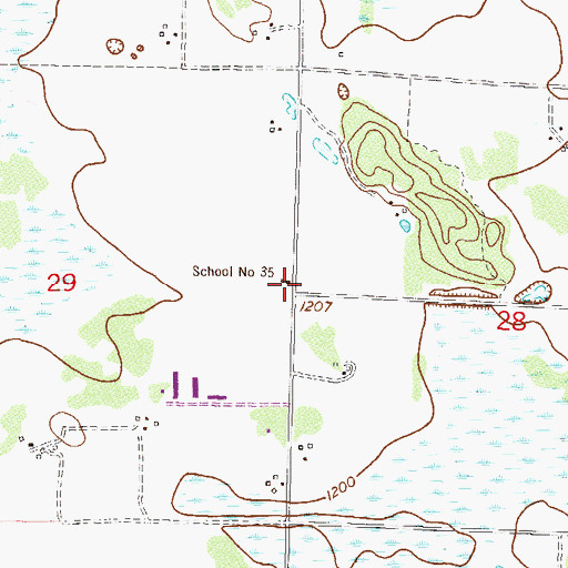 Topographic Map of School Number 35, MN
