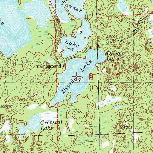 Topographic Map of Divide Lake, MN
