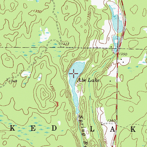 Topographic Map of Abe Lake, MN
