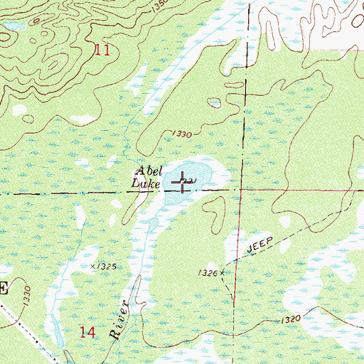 Topographic Map of Abel Lake, MN