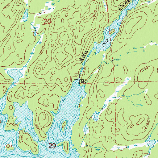 Topographic Map of Ada Creek, MN