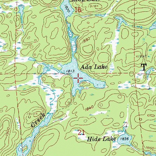 Topographic Map of Ada Lake, MN