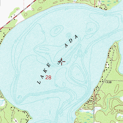 Topographic Map of Lake Ada, MN