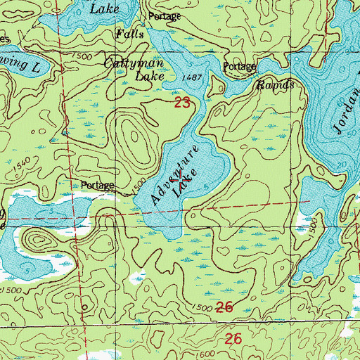 Topographic Map of Adventure Lake, MN