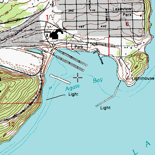 Topographic Map of Agate Bay, MN