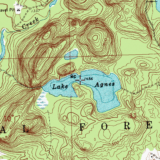 Topographic Map of Lake Agnes, MN