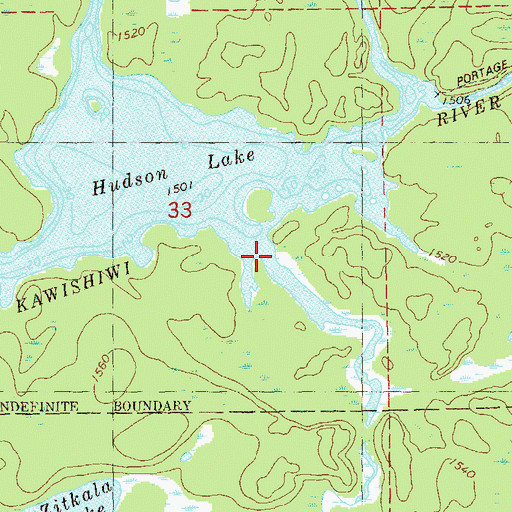 Topographic Map of Ahmoo Creek, MN