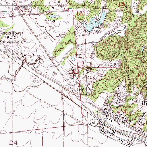 Topographic Map of Helena Regional Medical Center, AR