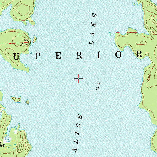 Topographic Map of Alice Lake, MN