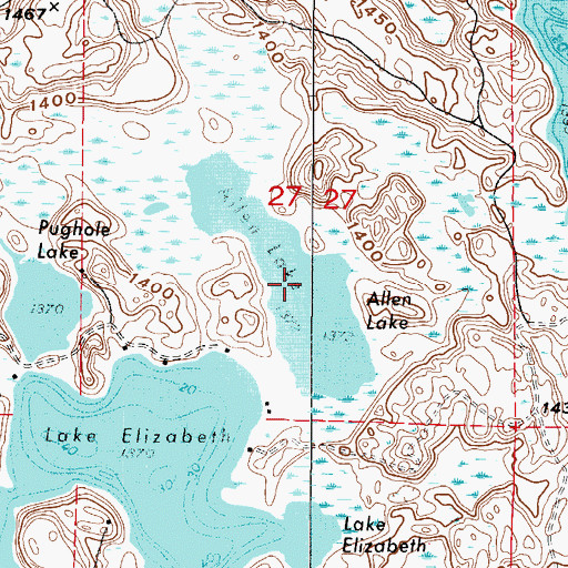 Topographic Map of Allen Lake, MN