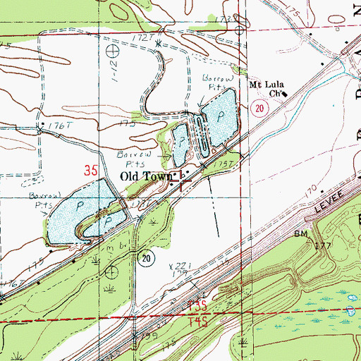 Topographic Map of Old Town, AR