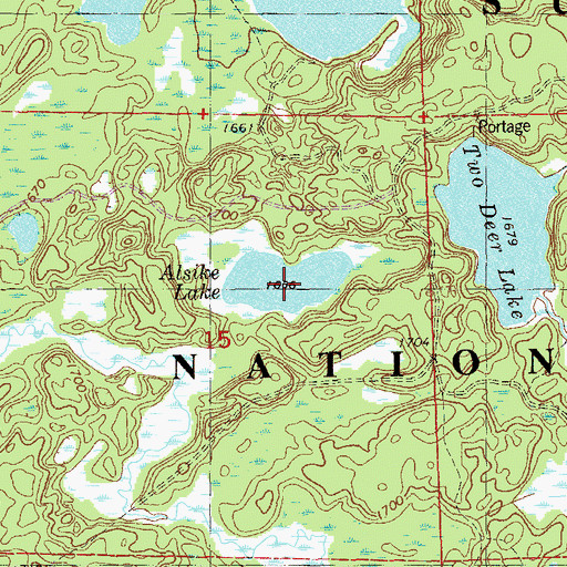Topographic Map of Alsike Lake, MN