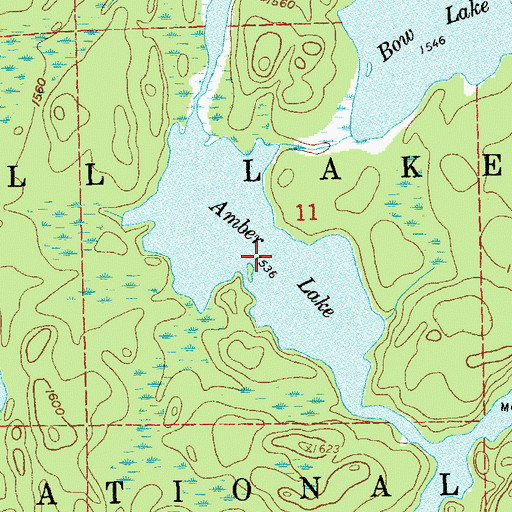 Topographic Map of Amber Lake, MN