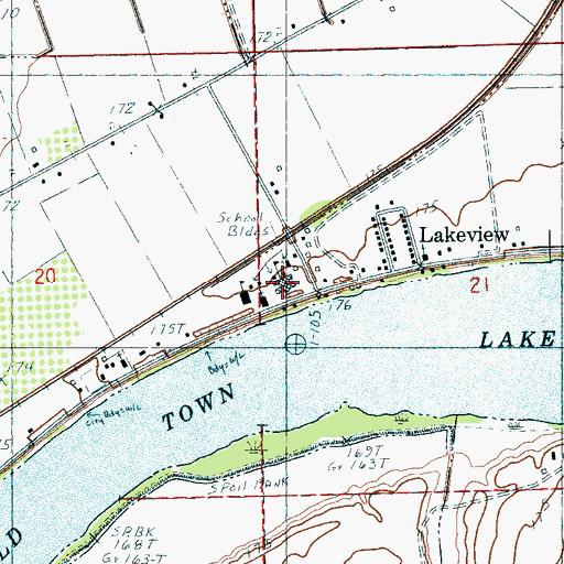 Topographic Map of C V White High School, AR