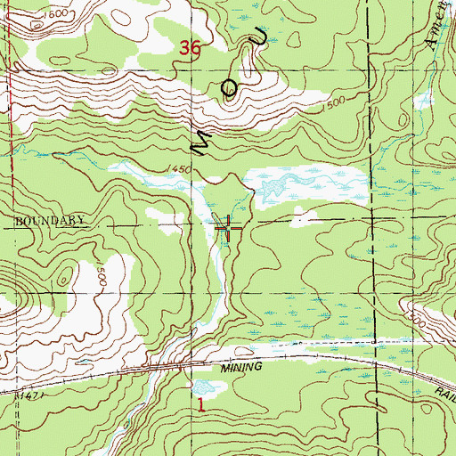 Topographic Map of Amenda Creek, MN