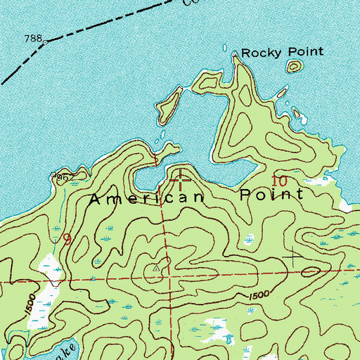 Topographic Map of American Point, MN