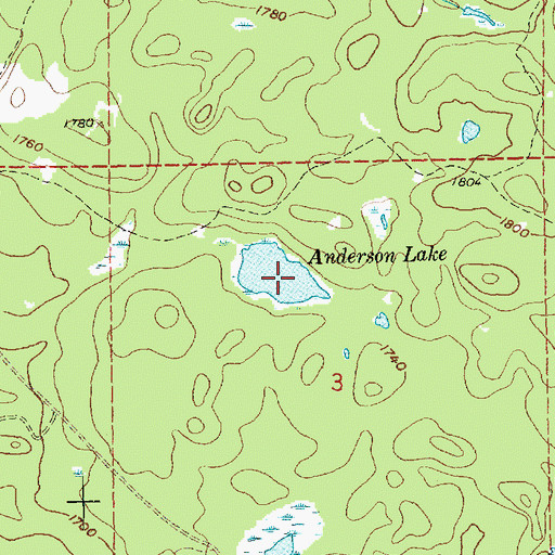 Topographic Map of Anderson Lake, MN