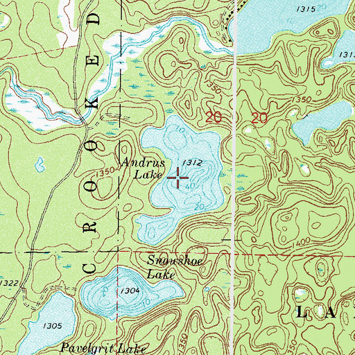 Topographic Map of Andrus Lake, MN