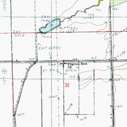 Topographic Map of Pilgrims Rest Church, AR