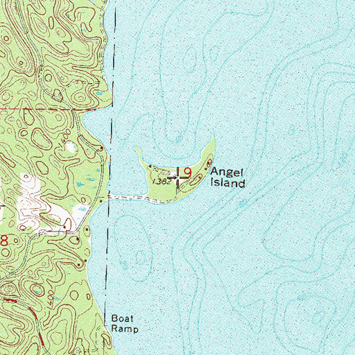 Topographic Map of Angel Island, MN