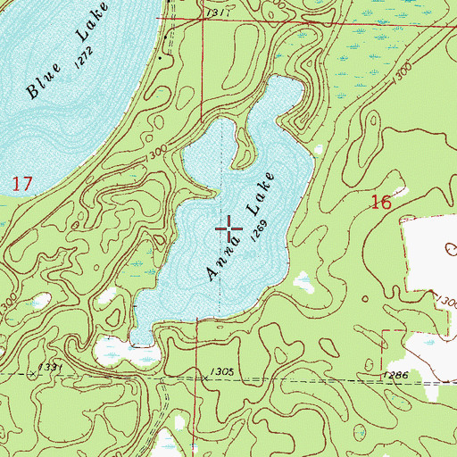 Topographic Map of Anna Lake, MN
