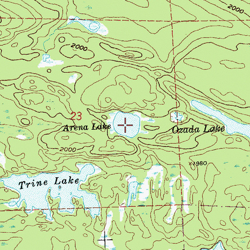 Topographic Map of Arena Lake, MN