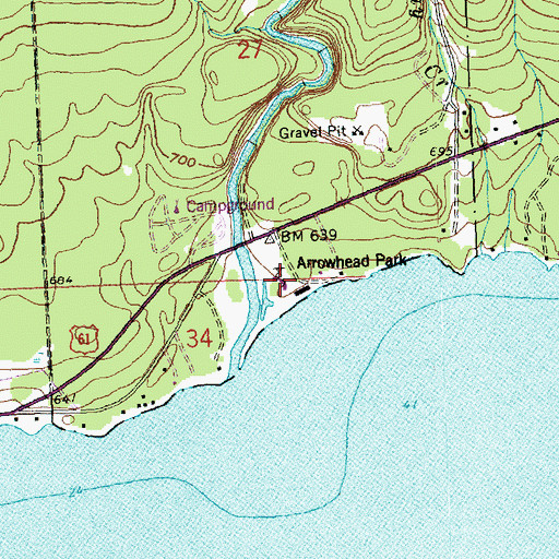 Topographic Map of Arrowhead Park, MN