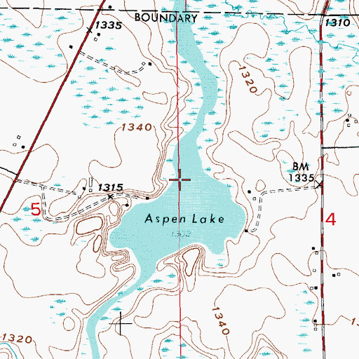 Topographic Map of Aspen Lake, MN
