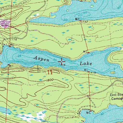 Topographic Map of Aspen Lake, MN