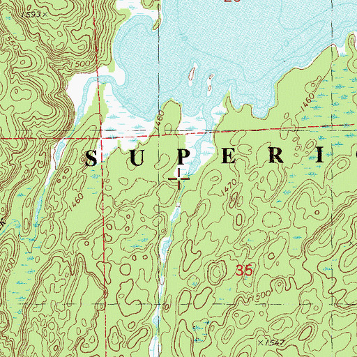 Topographic Map of August Creek, MN