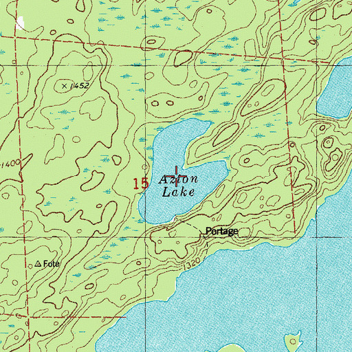 Topographic Map of Azion Lake, MN