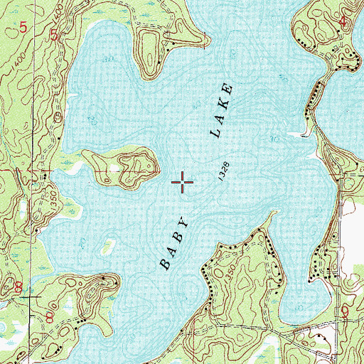 Topographic Map of Baby Lake, MN