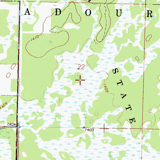 Topographic Map of Badoura State Forest, MN
