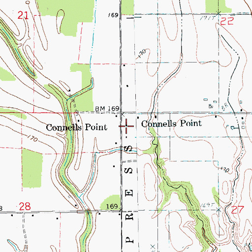 Topographic Map of Connells Point School (historical), AR